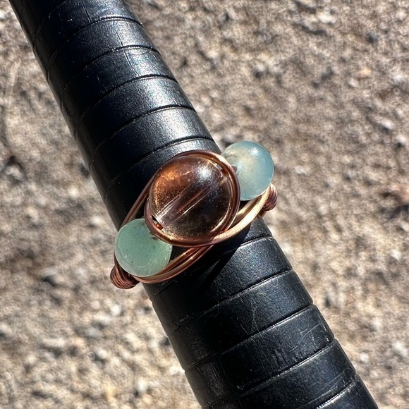 Handmade copper glass and cat eye r61 - Picture 2 of 4